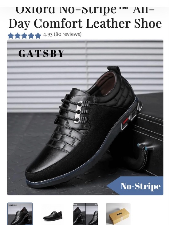 Gatsby Other - Gatsby Men's Black Leather Lace-Up Comfort Oxfords